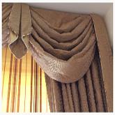 Swags & Tails made with Bronze Silk from James Brindley fabric