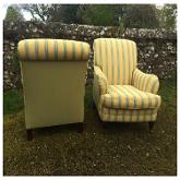 Pair of Modern Club Chairs covered with Marvic Fabric
